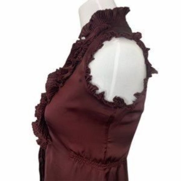 Converse One Star Burgundy Button Ruffle Top, XS - Picture 3 of 4